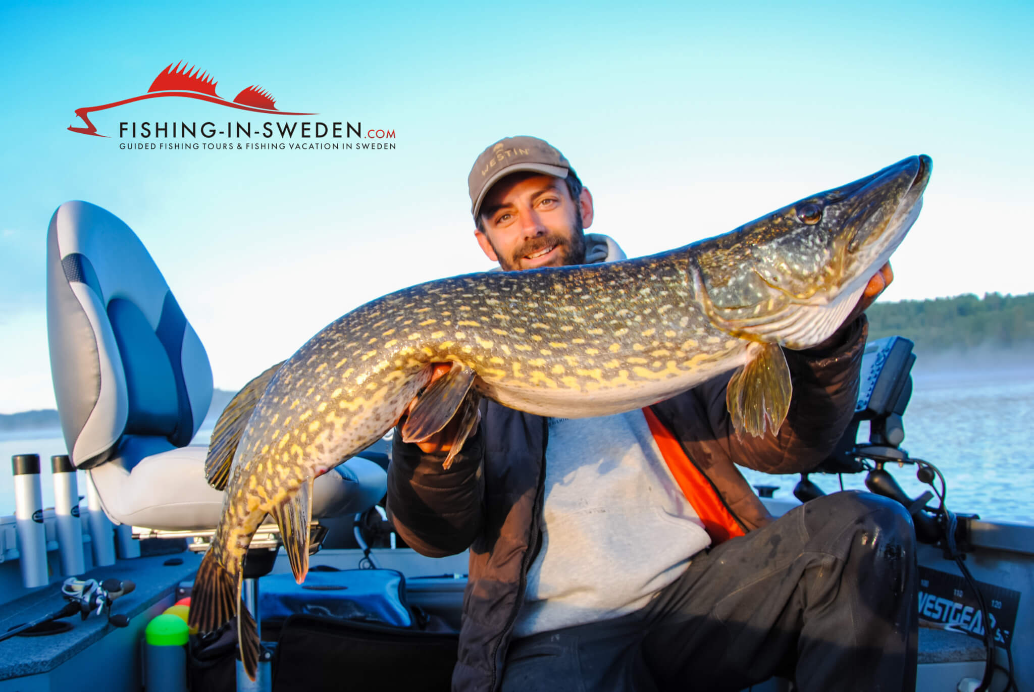 Big pike in Sweden as bycatch caught while pelagic vertical jigging for zander.